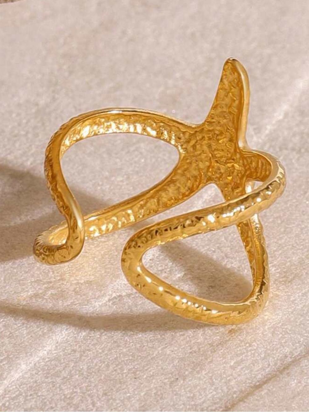 Starfish Gold Open Ring R752 - Picture 3 of 3